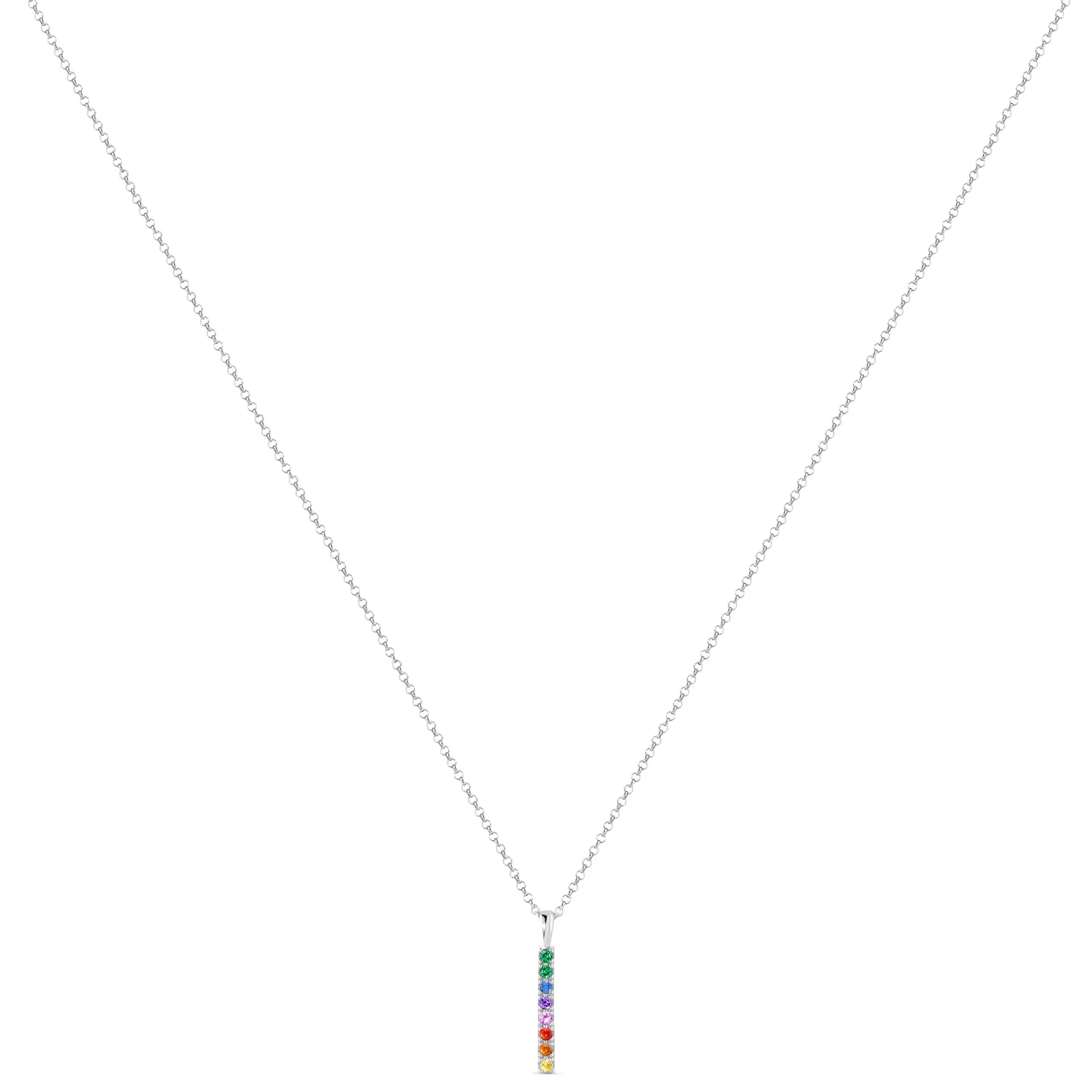 Colar Life Colors em Prata 925 com Pedras Coloridas, 45cm — imagem 1