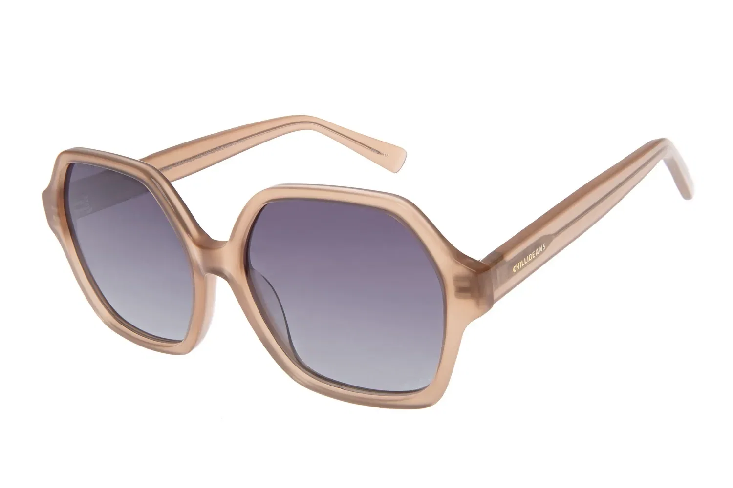 Óculos de Sol Feminino Chilli Beans Quadrado Polarizado Degradê Bege — imagem 1