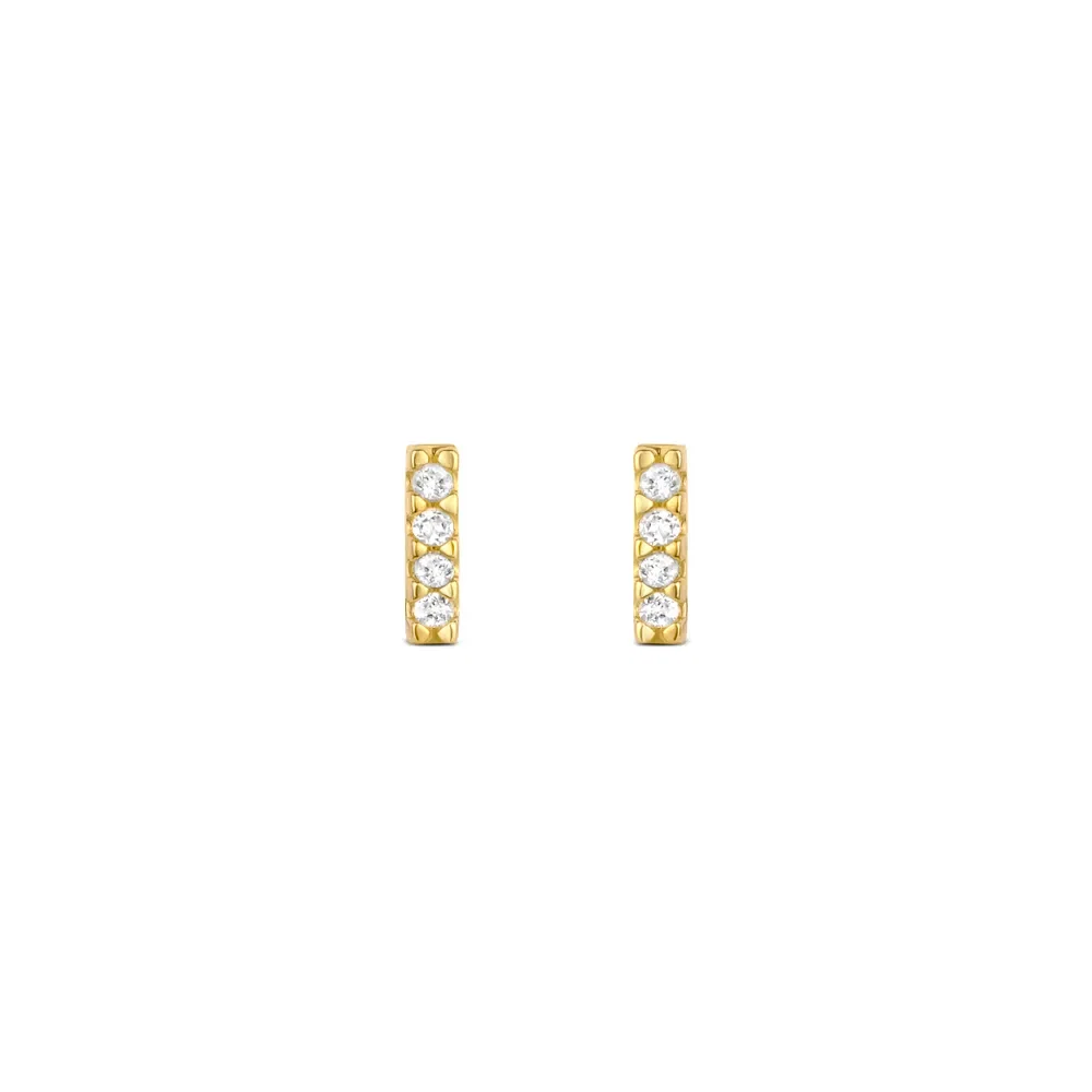 Brinco Way em Ouro Amarelo 18k com Topázios Incolores — imagem 1