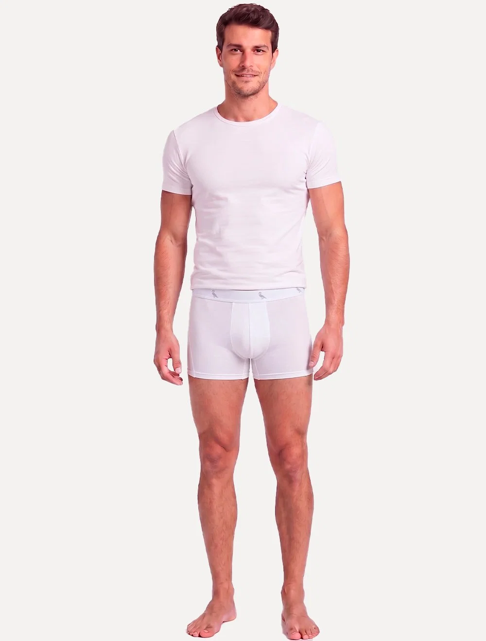 Cueca Reserva Masculina Boxer Grey Woodpecker Cotton Branca