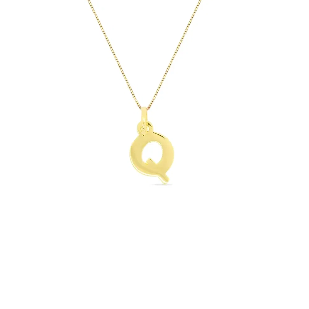 Pingente Letra Q em Ouro Amarelo 18k, 12.5mm — imagem 1