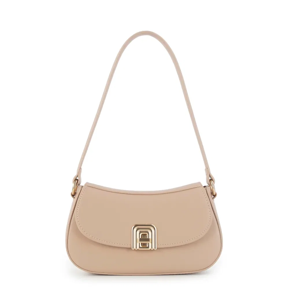 Bolsa de Ombro Fecho Decorativo Nude