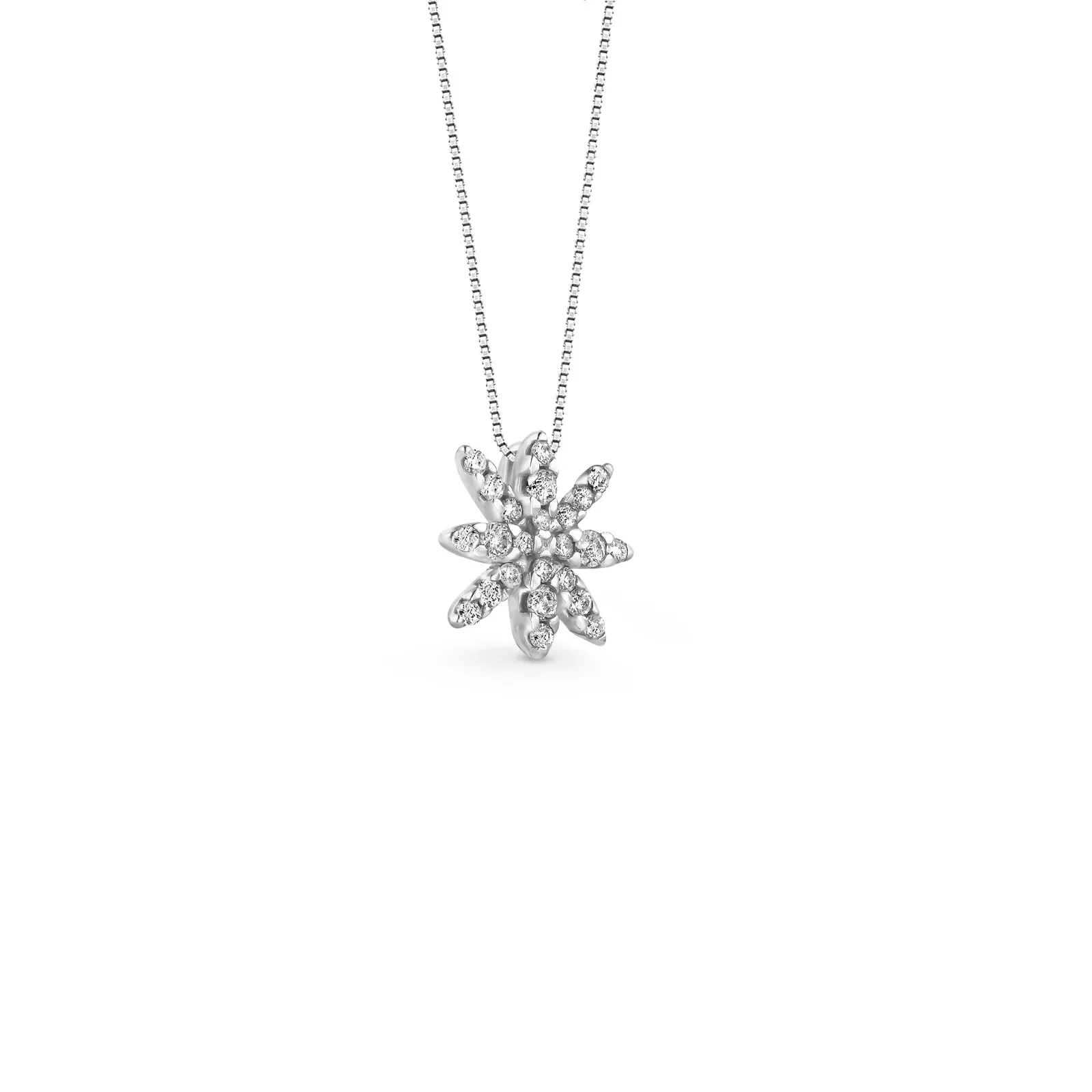 Pingente Fiori em Ouro Branco 18k com Diamantes 0,22 ct — imagem 1