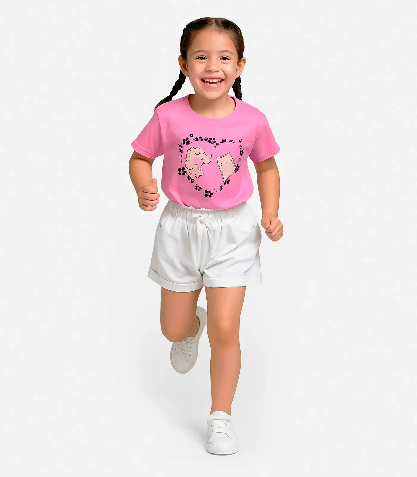 Conjunto Infantil Menina Blusa Com Shorts Select Rosa — imagem 1