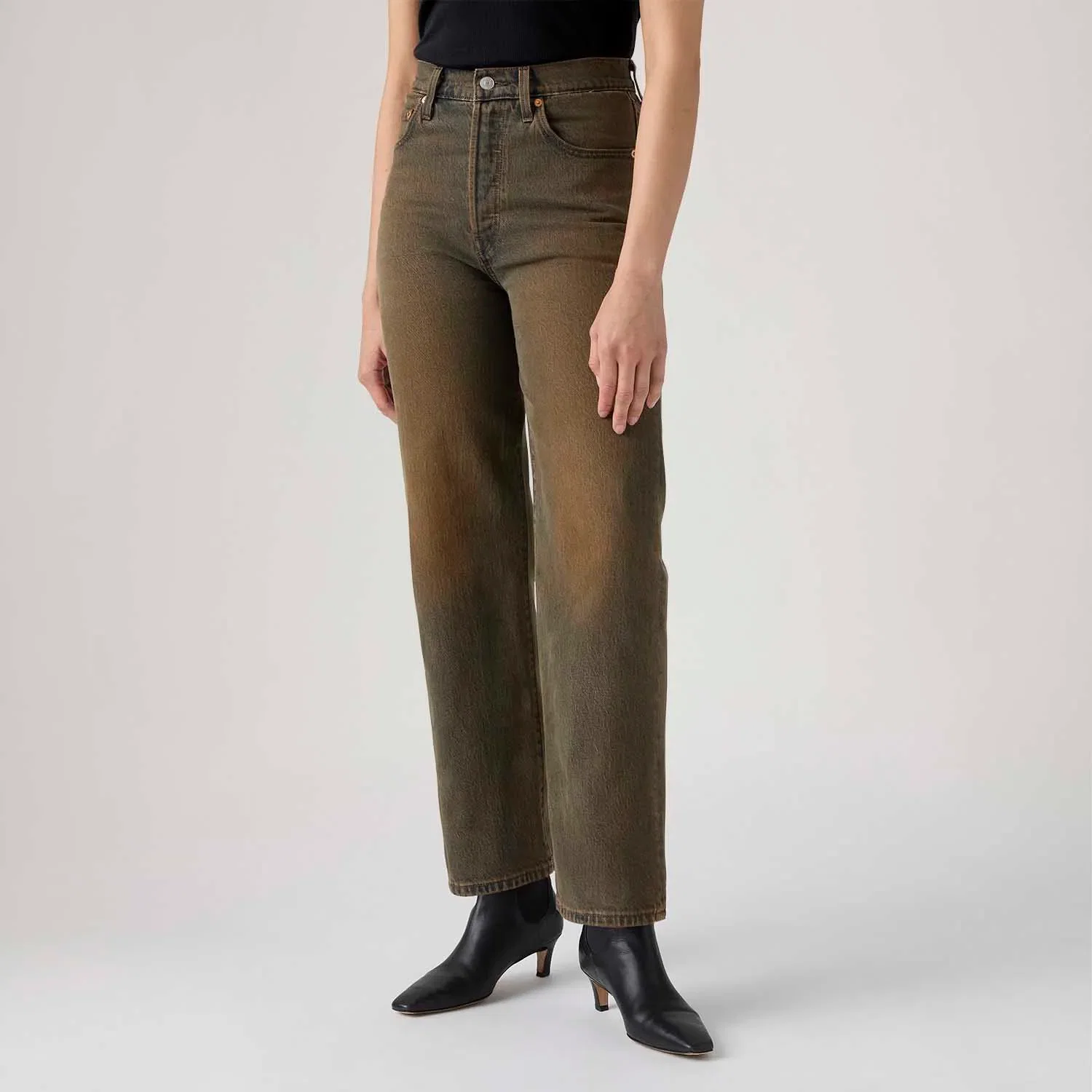 Calça Jeans Levi's® Ribcage Straight Ankle Marrom — imagem 1