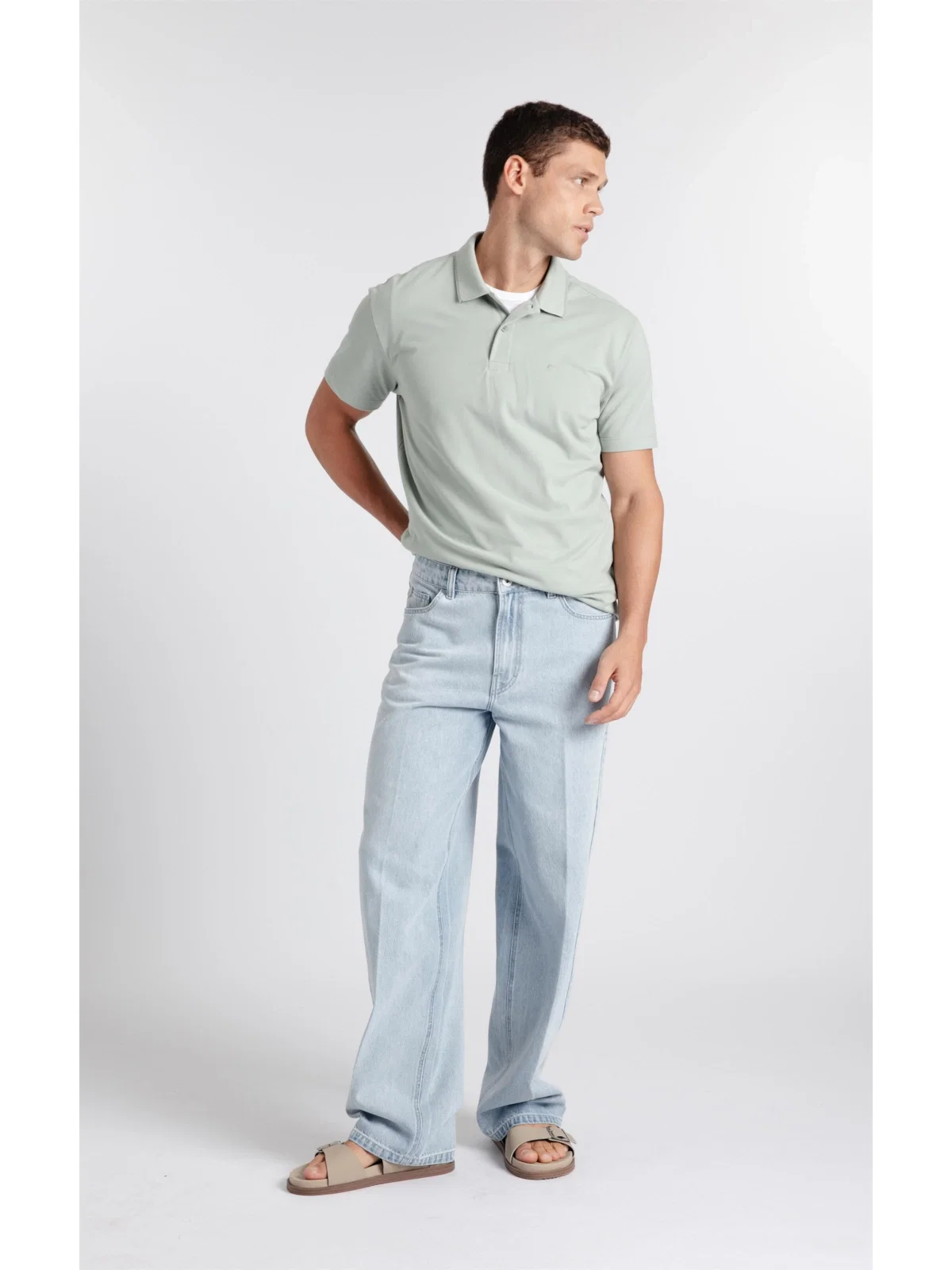 Calça Jeans Vintage Wide Lav. Claro Total — imagem 1