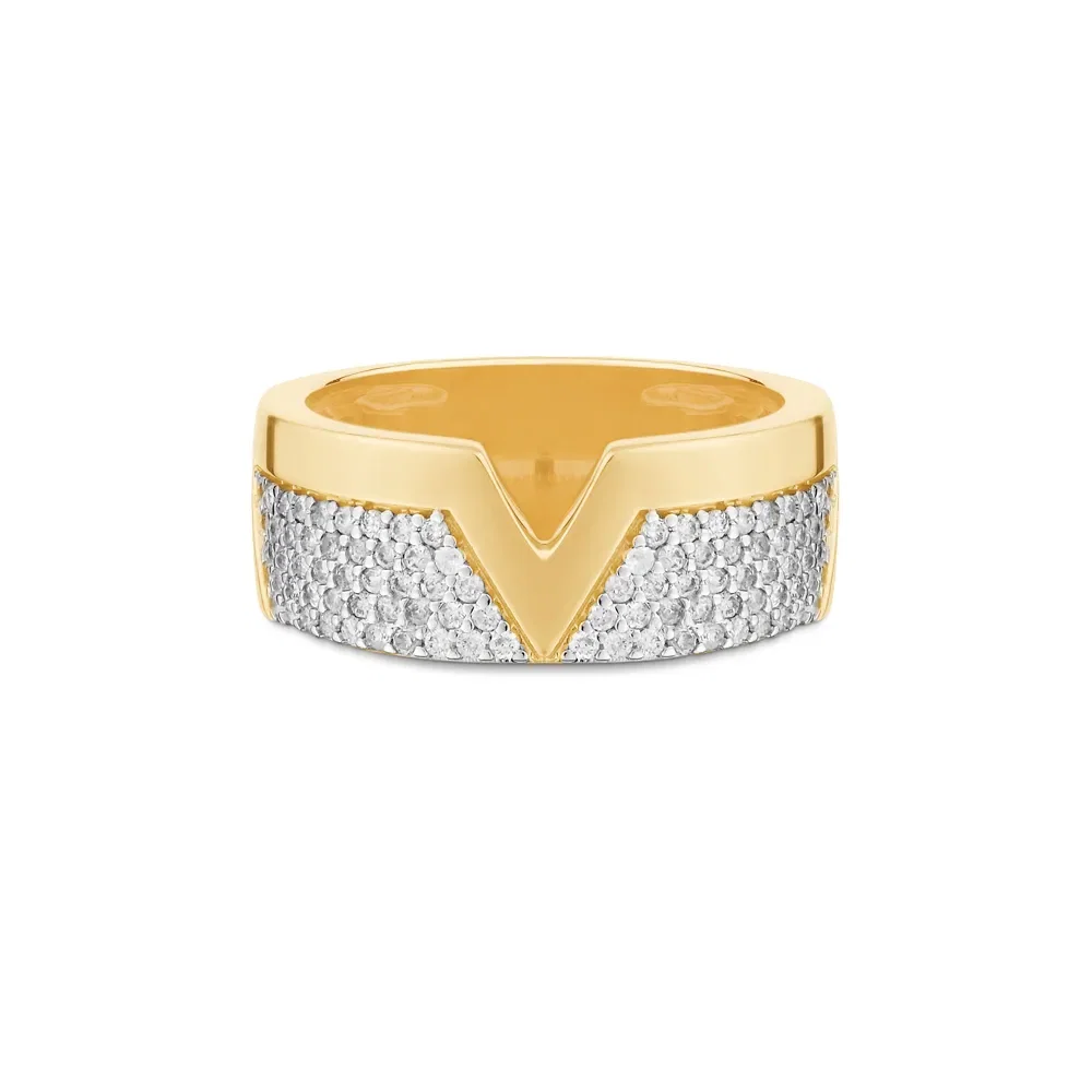 Anel Vivara em Ouro Amarelo 18k com Diamantes