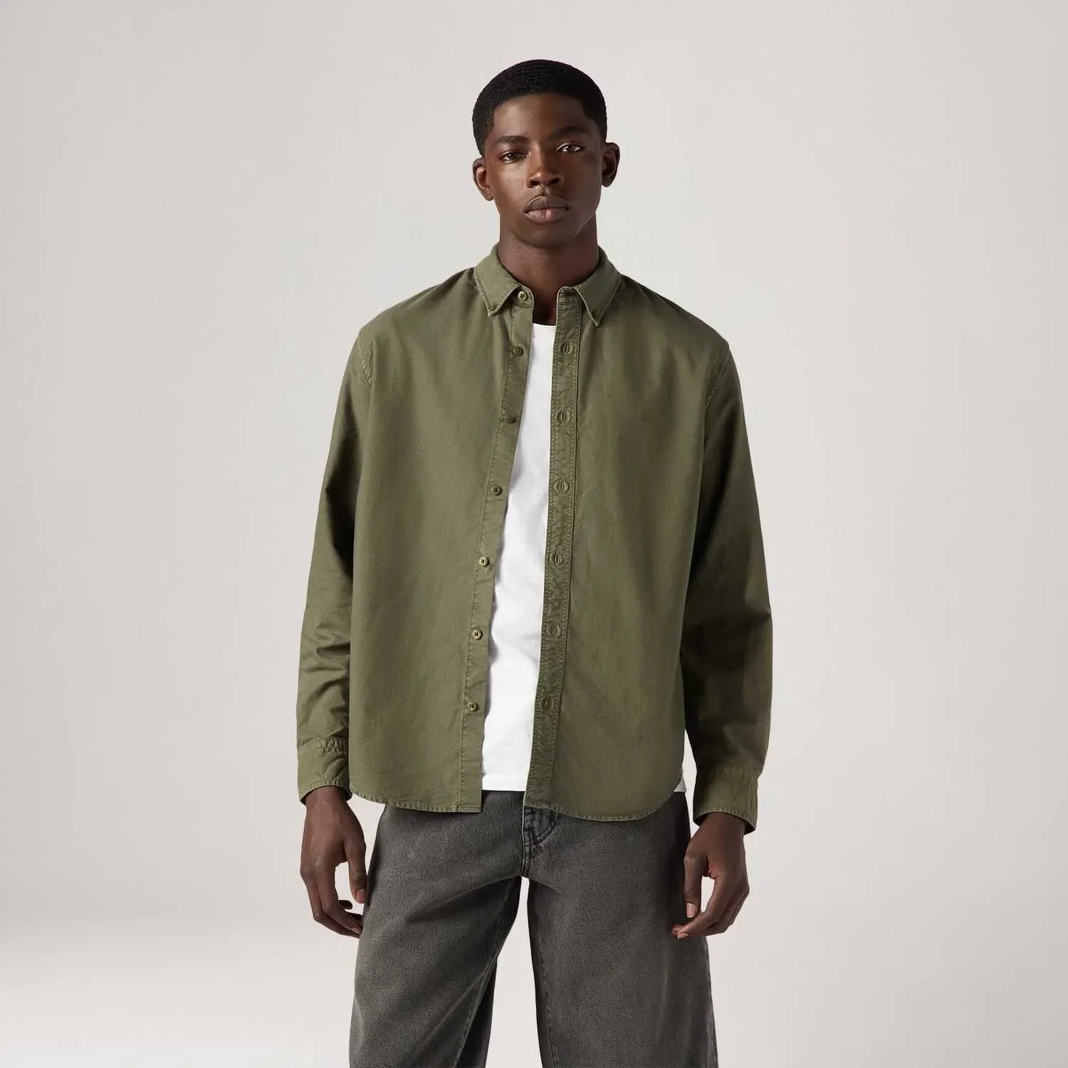 Camisa Levi's® Authentic Button Down Verde Manga Longa