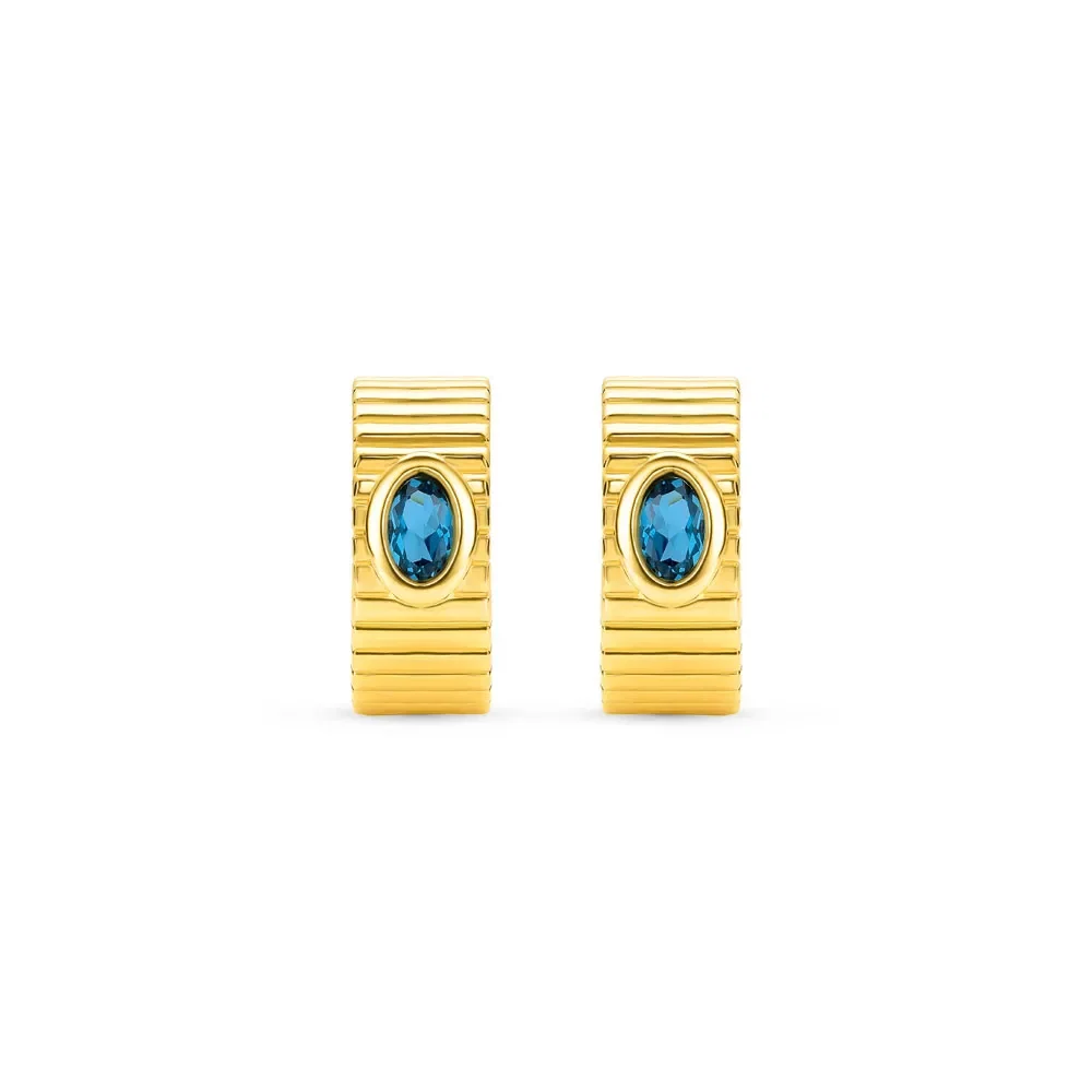 Argola Gomos Color em Ouro Amarelo 18k com Topázios London, 17,6 mm — imagem 1