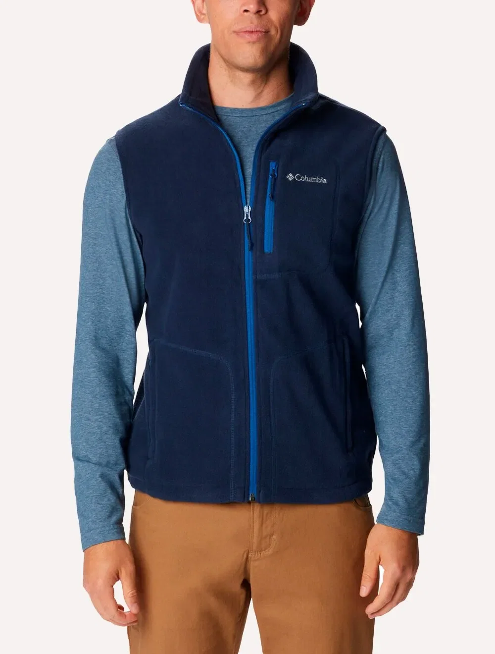 Colete Columbia Masculino Fleece Fast Trek Azul Marinho
