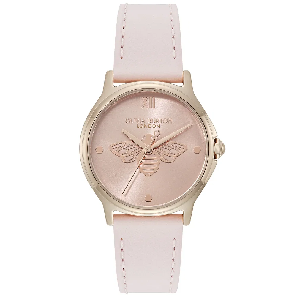 Relógio Olivia Burton Classic Bee Feminino em Couro Rosa 24000345 — imagem 1