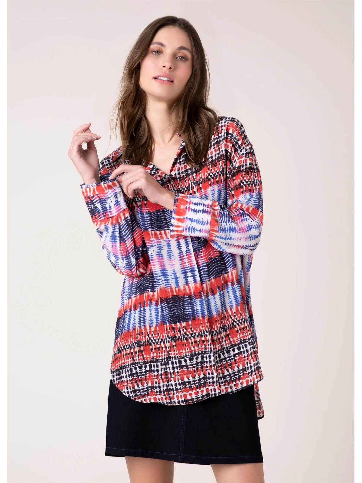 Chemise Pura Seda Acqua Dye Vermelho — imagem 1