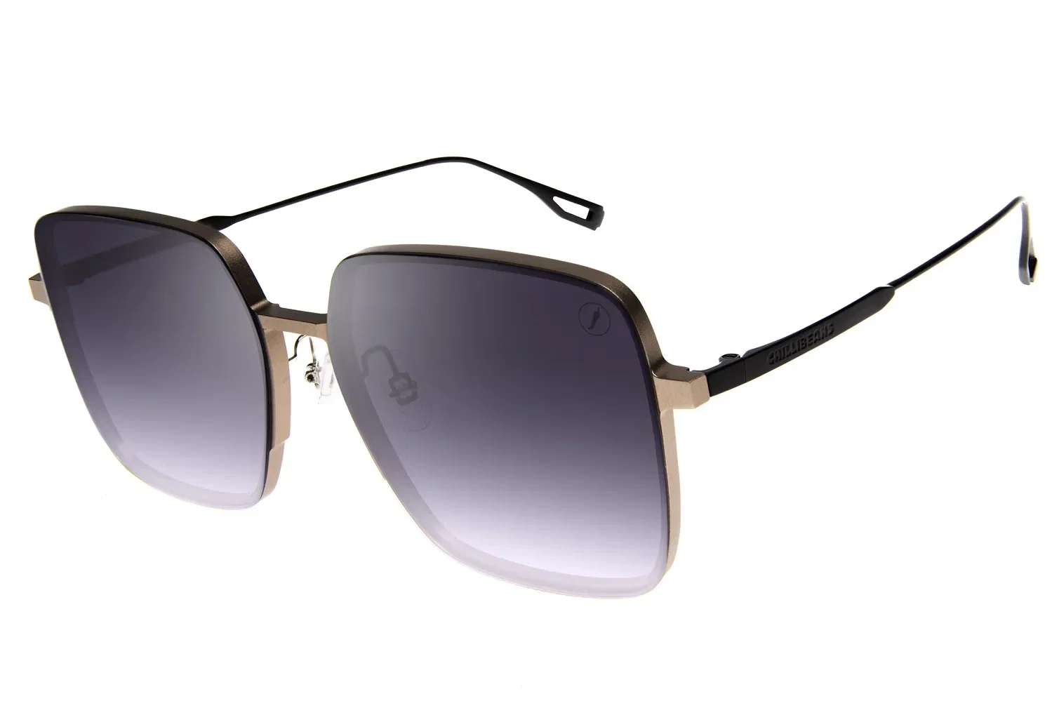 Óculos De Sol Feminino Chilli Beans Quadrado Degradê Dourado — imagem 1