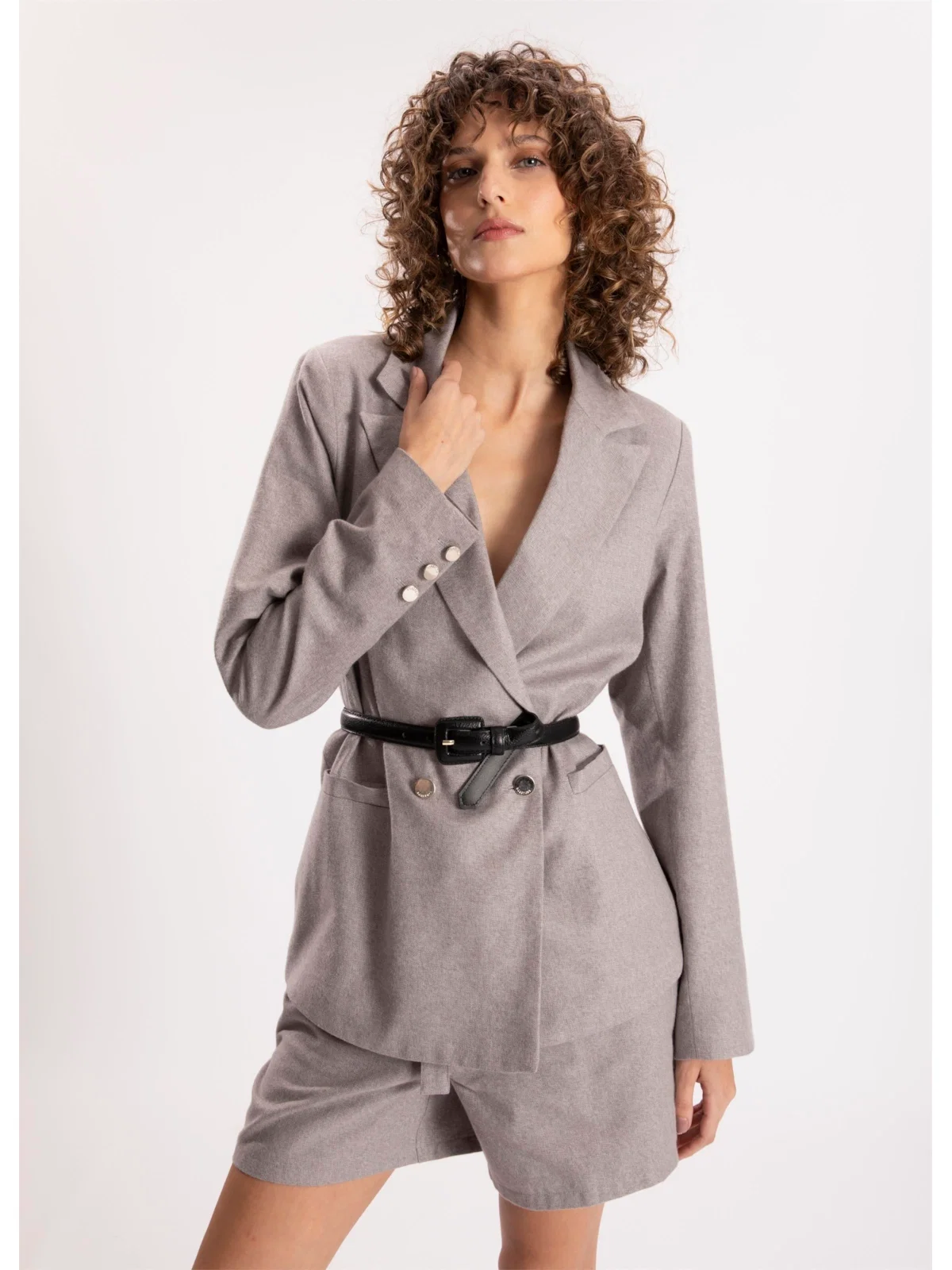 Blazer Linho Klein Transpasse Niquel