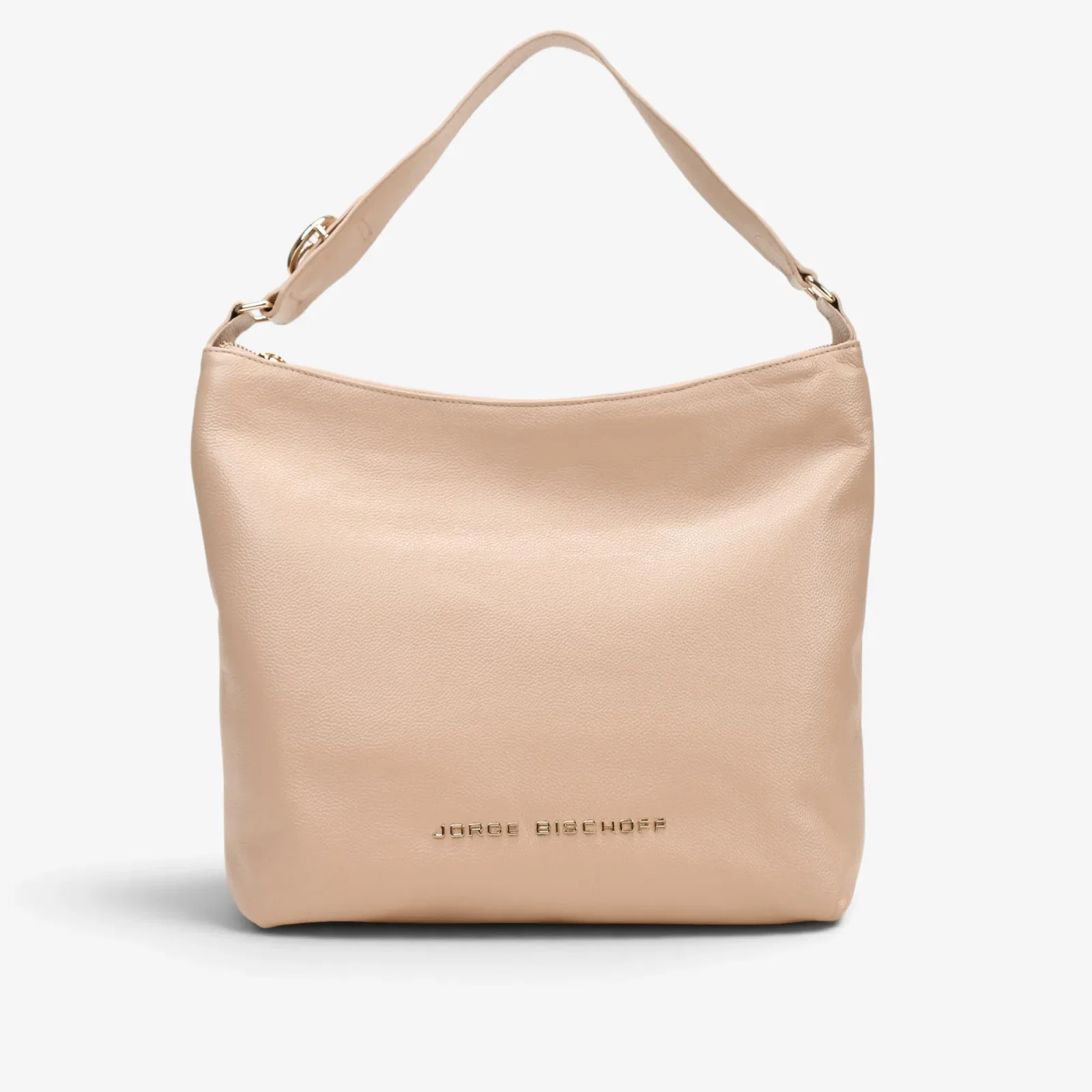 Bolsa Hobo Nude Areia Couro