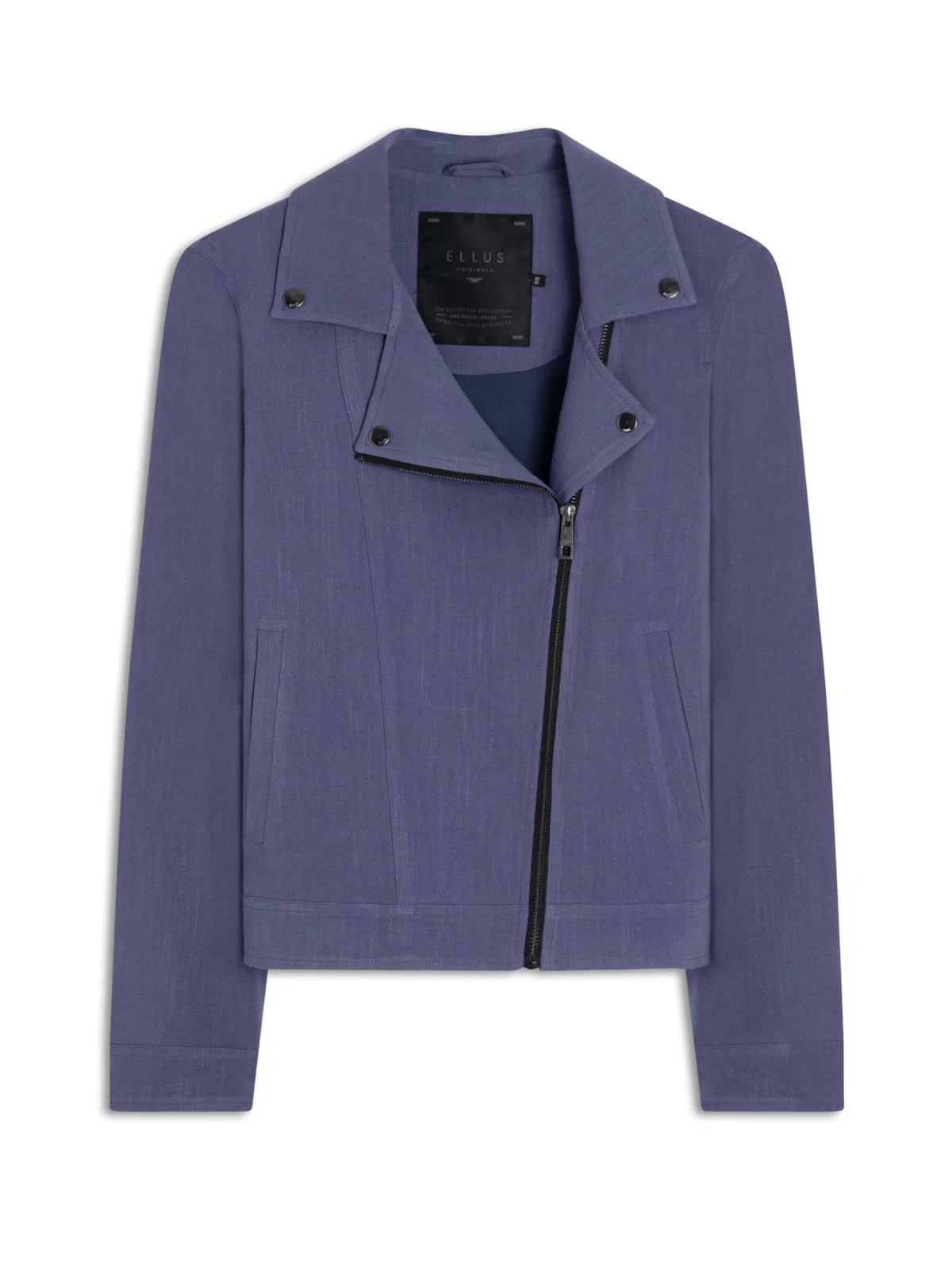 Linen Blend Perfecto Jacket Azul Jeans — imagem 1
