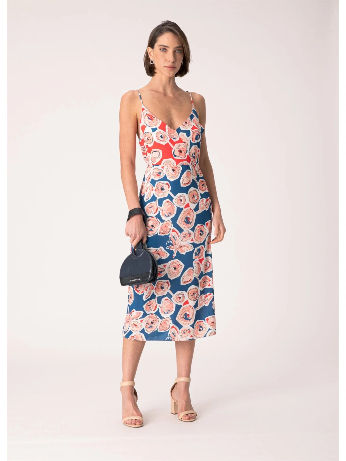 Vestido Flores Recortes Patch Estampado — imagem 1