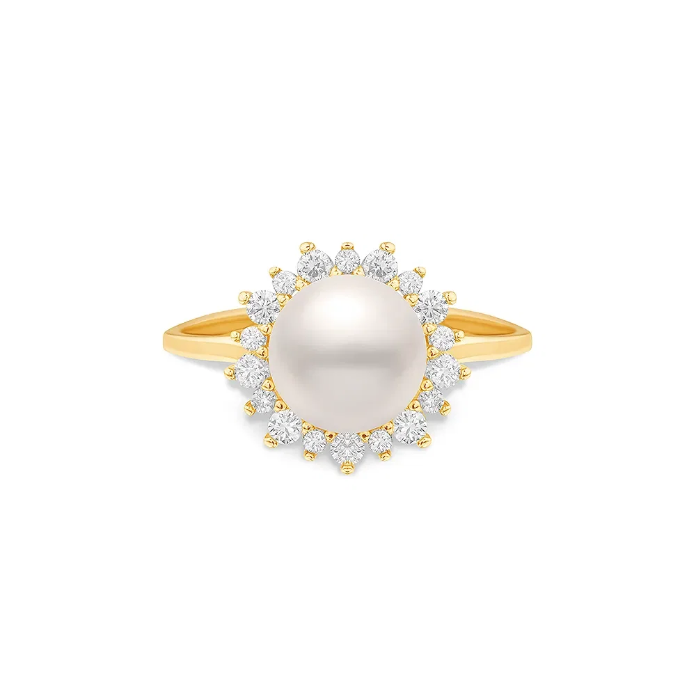 Anel Paris em Ouro Amarelo 18k com Pérola e Diamantes — imagem 1