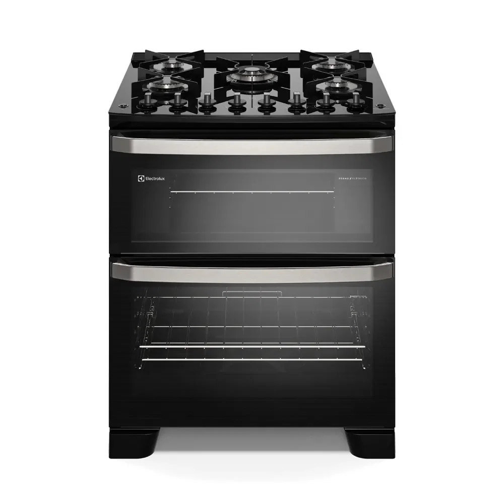 Fogão 5 bocas Electrolux Preto Experience 2 Fornos, Mesa de Vidro e PerfectCook360 (FE5DP) — imagem 1