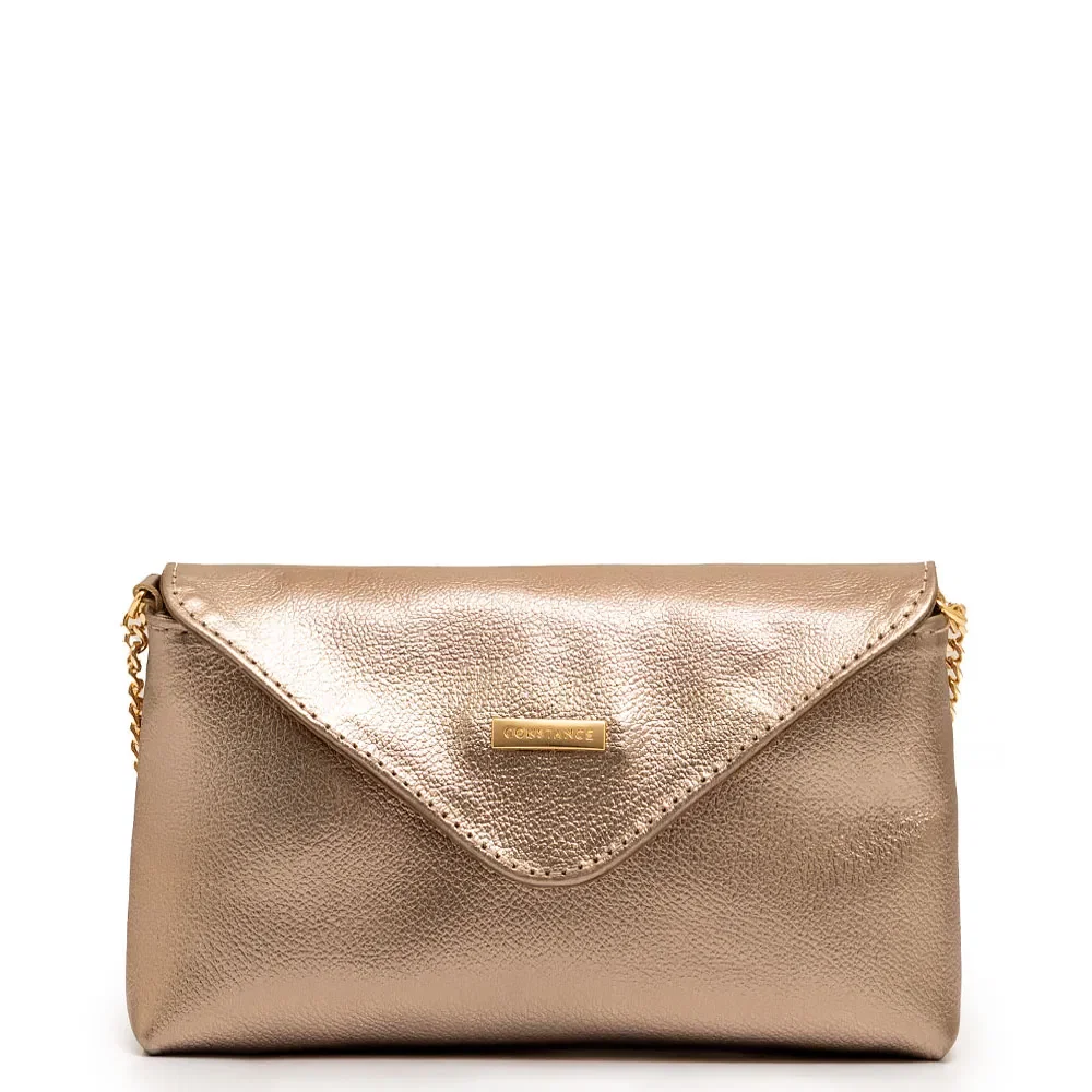 Bolsa Couro Pequena Corrente Prata Velho