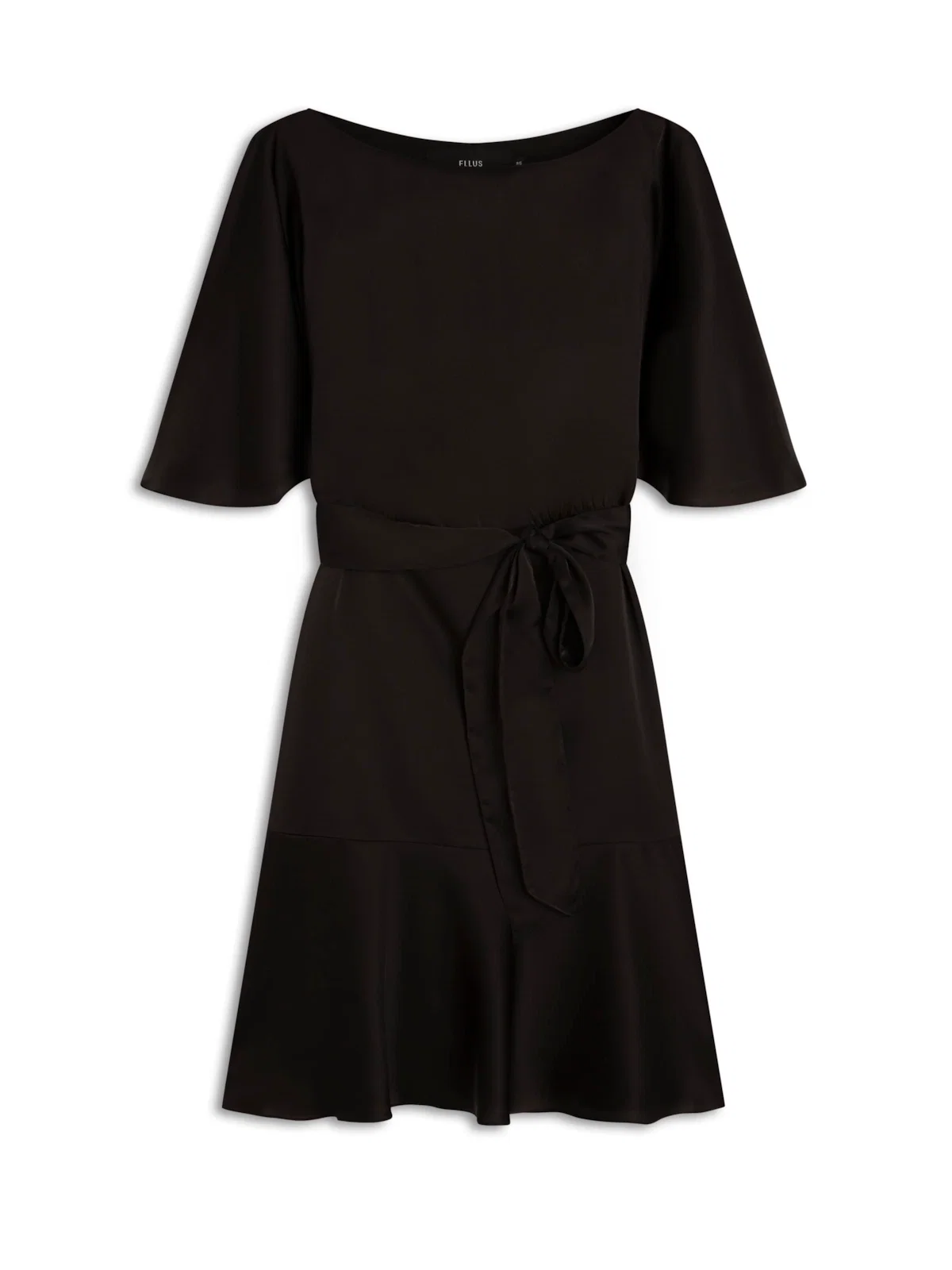Acetinado Ruffle Dress Preto