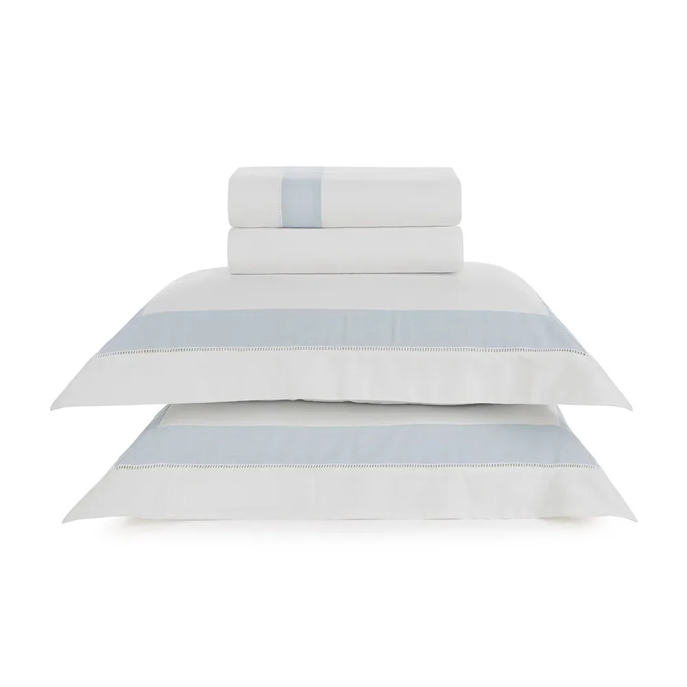 Jogo de Cama Queen Rivus Branco / Azul