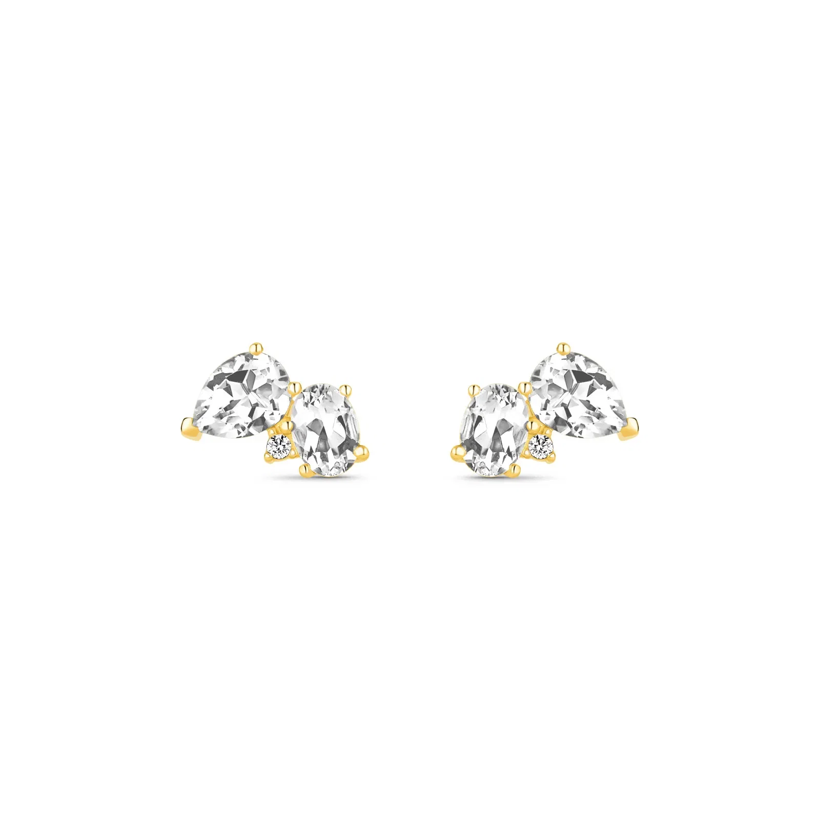 Brinco Florence em Ouro Amarelo 18k com Cristais Naturais e Diamante 0,05 ct — imagem 1