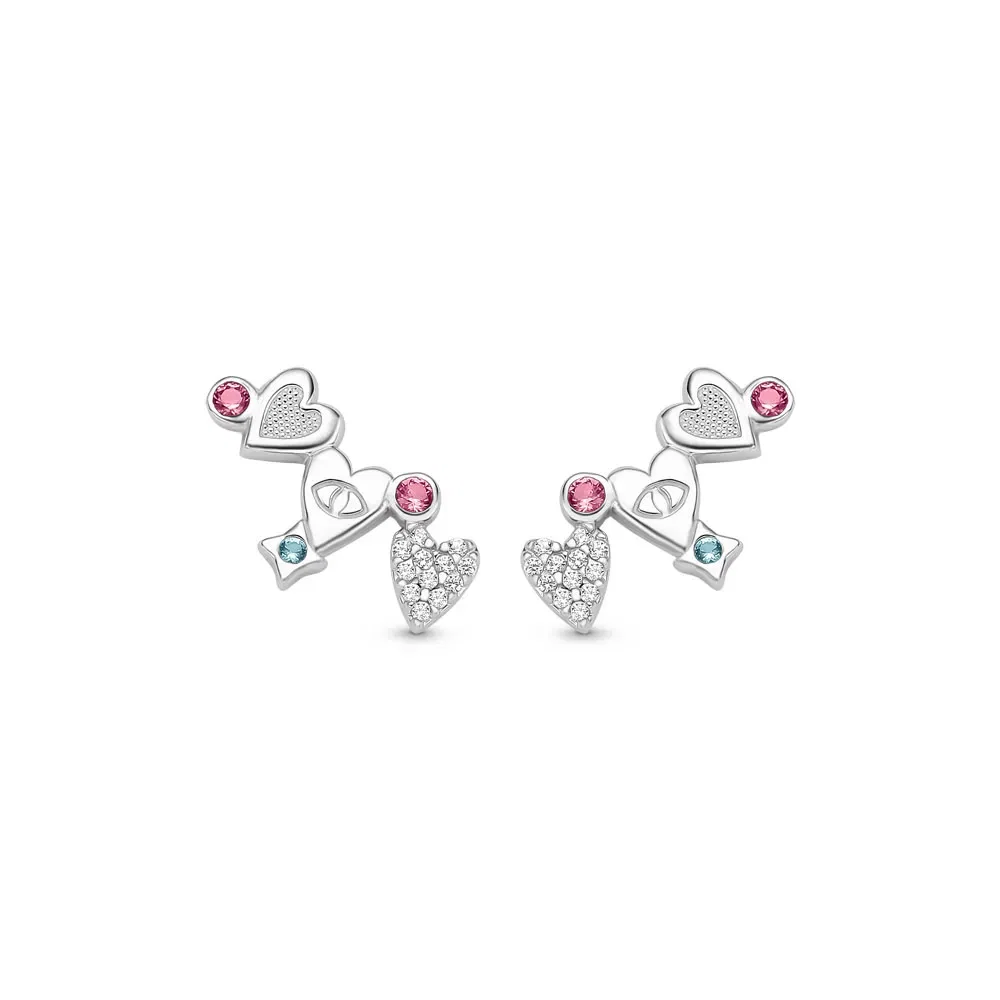 Brinco Ear Cuff Life Amor Místico Coração Prata — imagem 1
