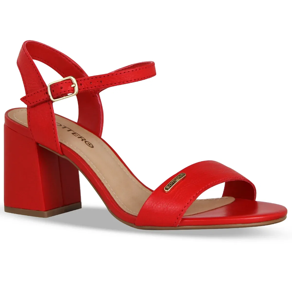 Sandália Couro Burnish Vermelho