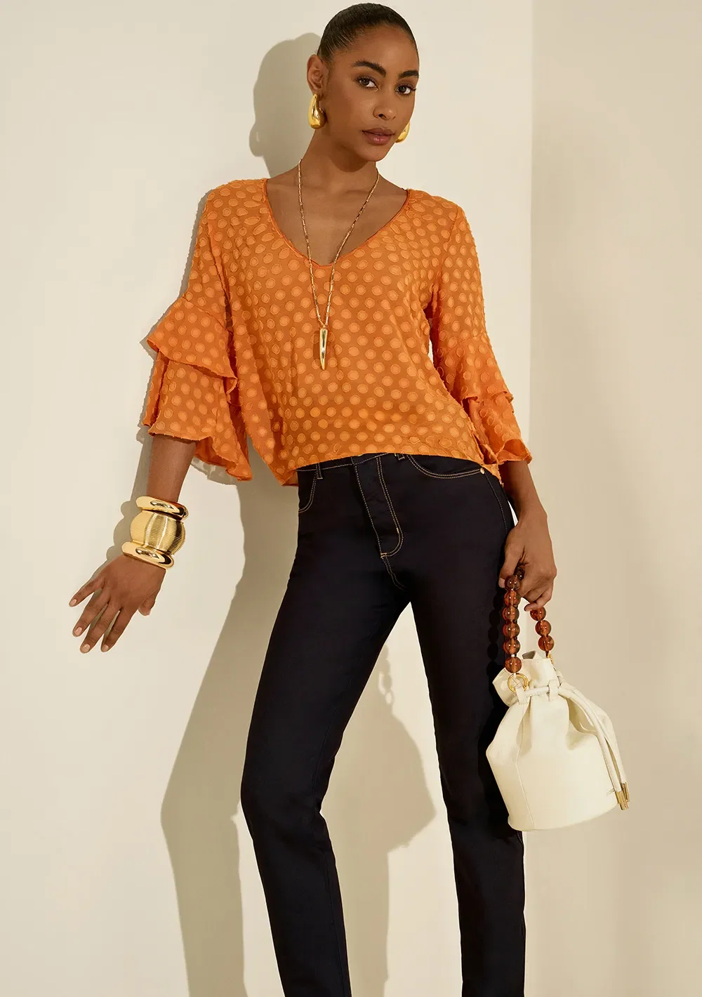 Calça Morena Rosa Skinny Alta Azul