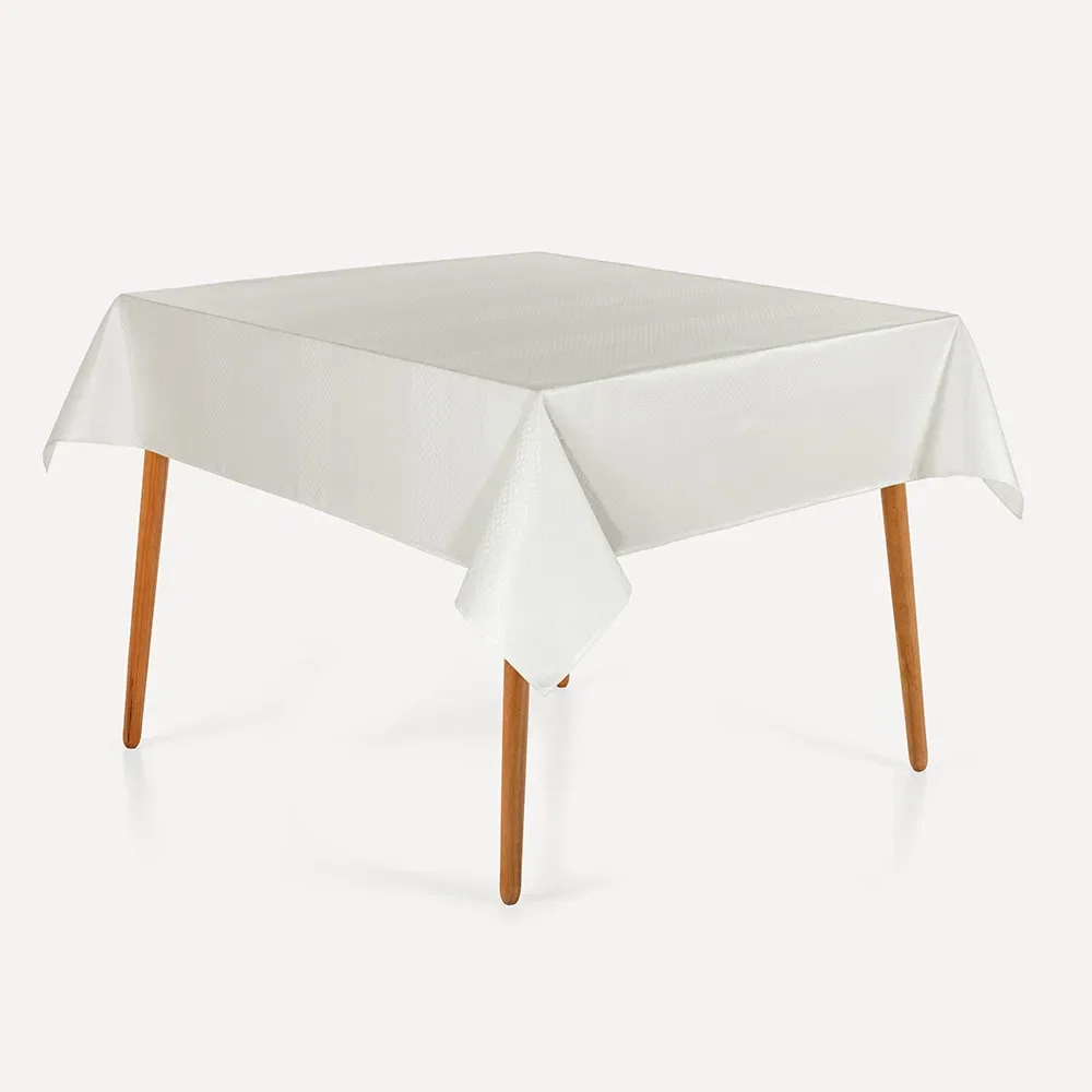Toalha de Mesa Quadrada 6 Lugares Oslo Branco 1,80mx1,80m