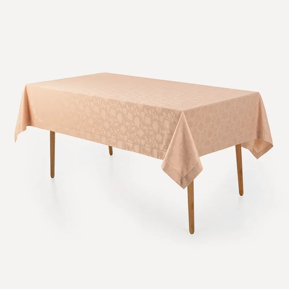 Toalha de Mesa Retangular 12 Lugares Easy Wash Victória Rosé — imagem 1