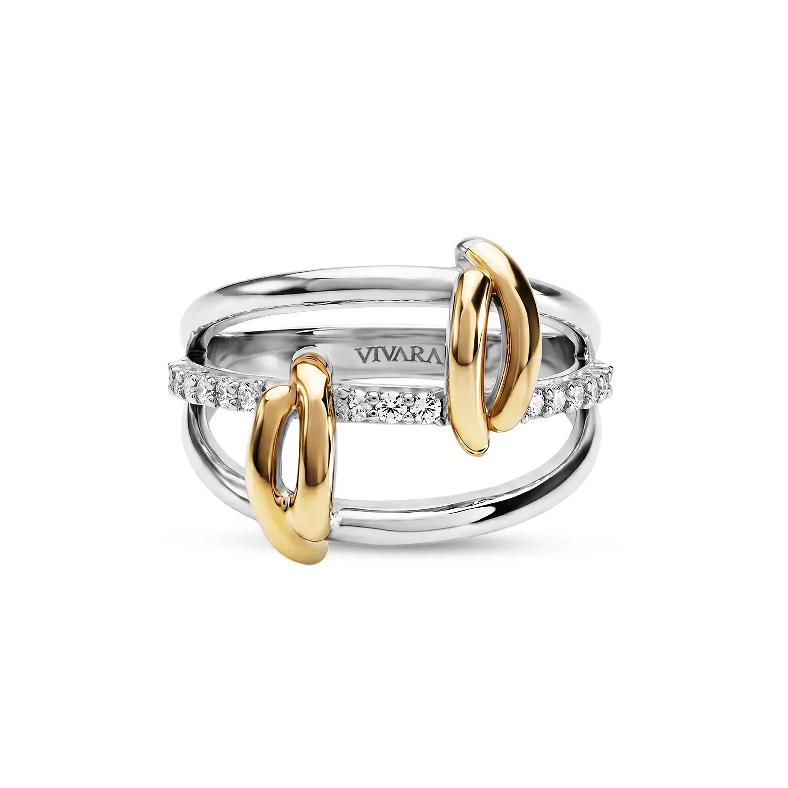 Anel Raya em Prata 925 e Ouro Amarelo 18k com Safira Incolor — imagem 1