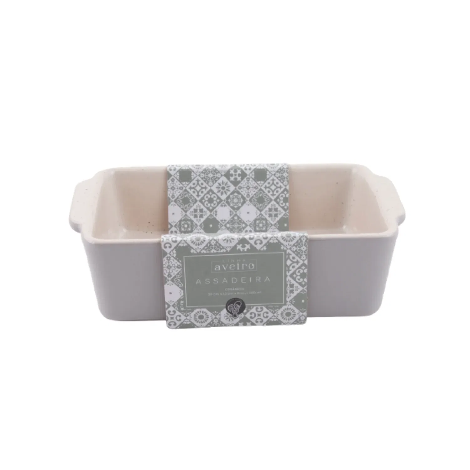 Travessa Retangular Cerâmica 500ml 5x13x20cm Aveiro Cinza — imagem 1