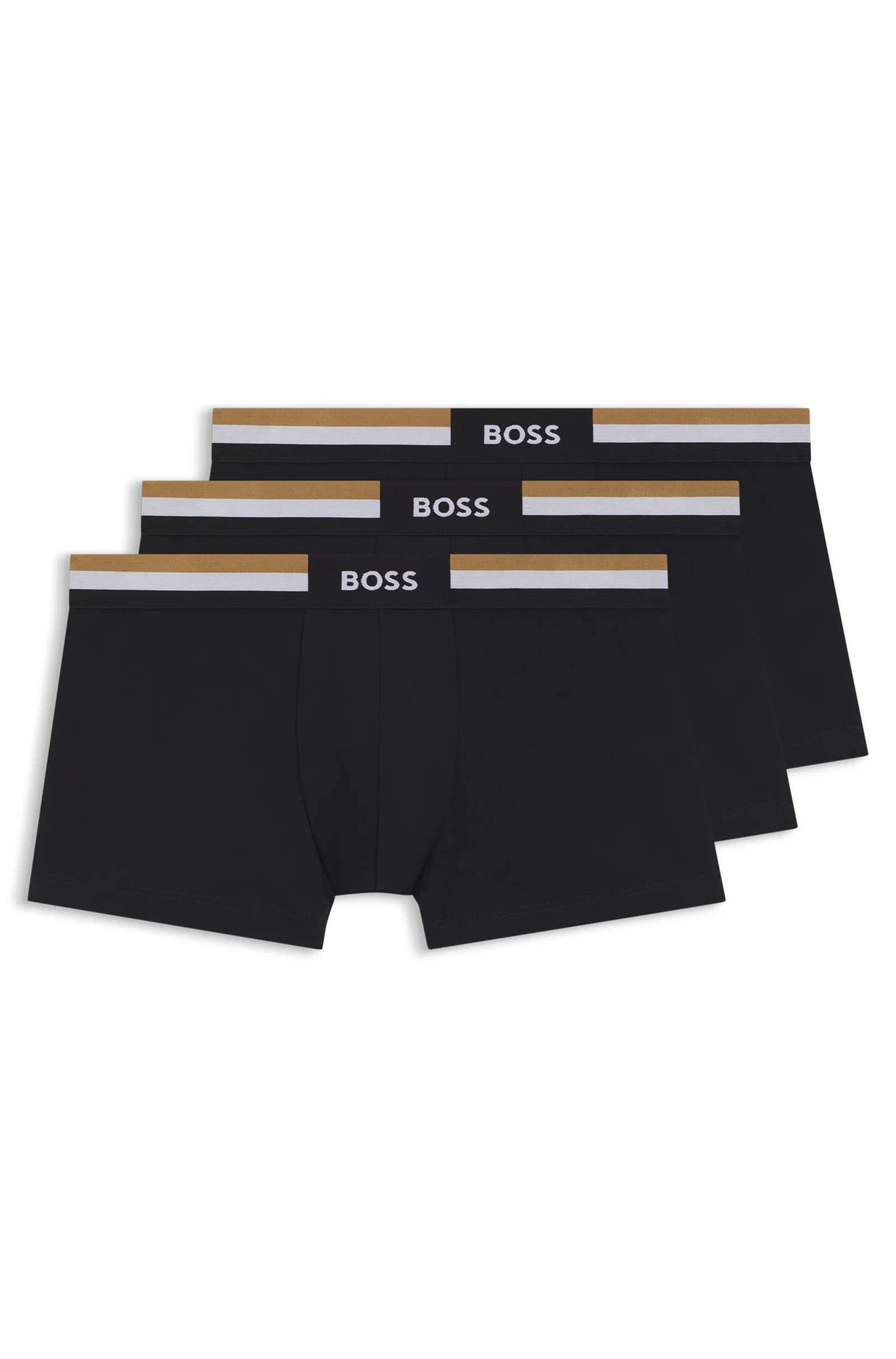 Pack Com Três Cuecas De Algodão Blend Com Cinturas De Logo