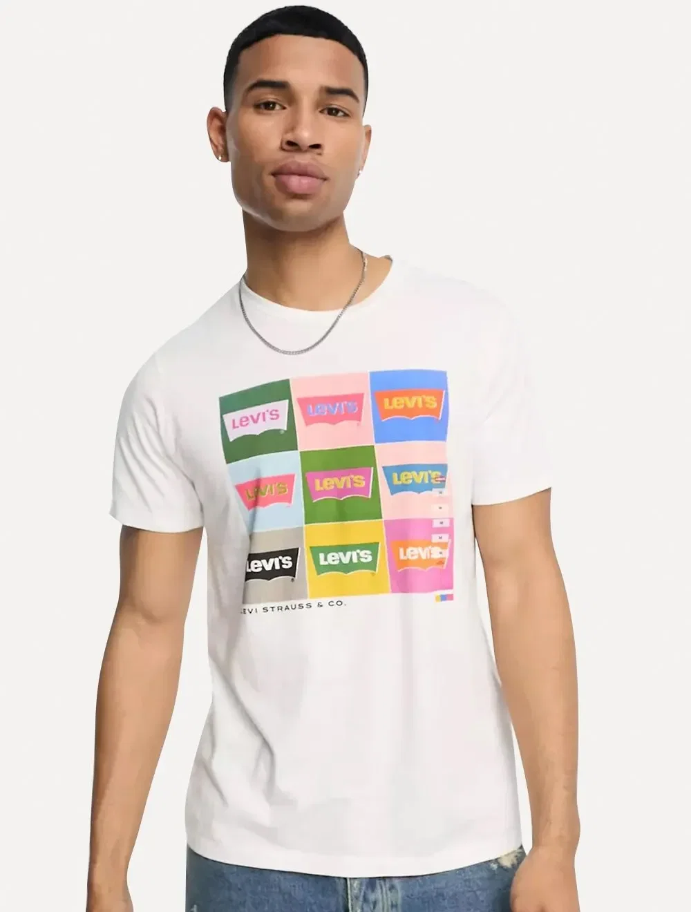 Camiseta Levis Masculina Graphic Crewneck Logo Branca — imagem 1