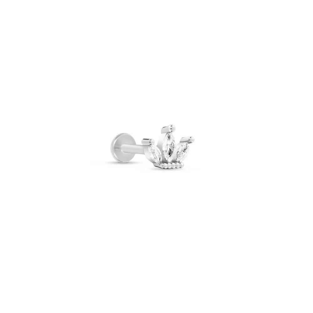Piercing Life Coroa Aço Cravejado