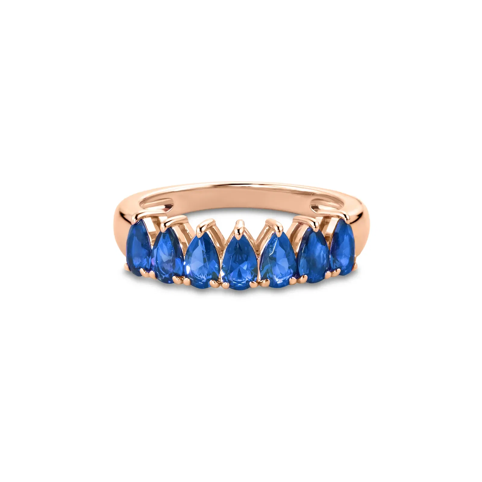 Anel Life Lagoon em Liga Rosé com Banho de Ouro Rose 18k e Pedras Azul