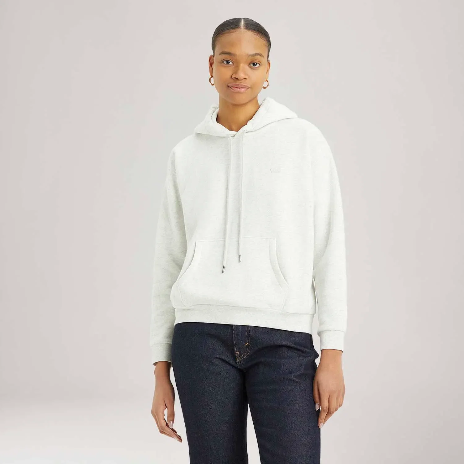 Moletom Levi's® Everyday Hoodie com Capuz Cinza Claro Manga Longa