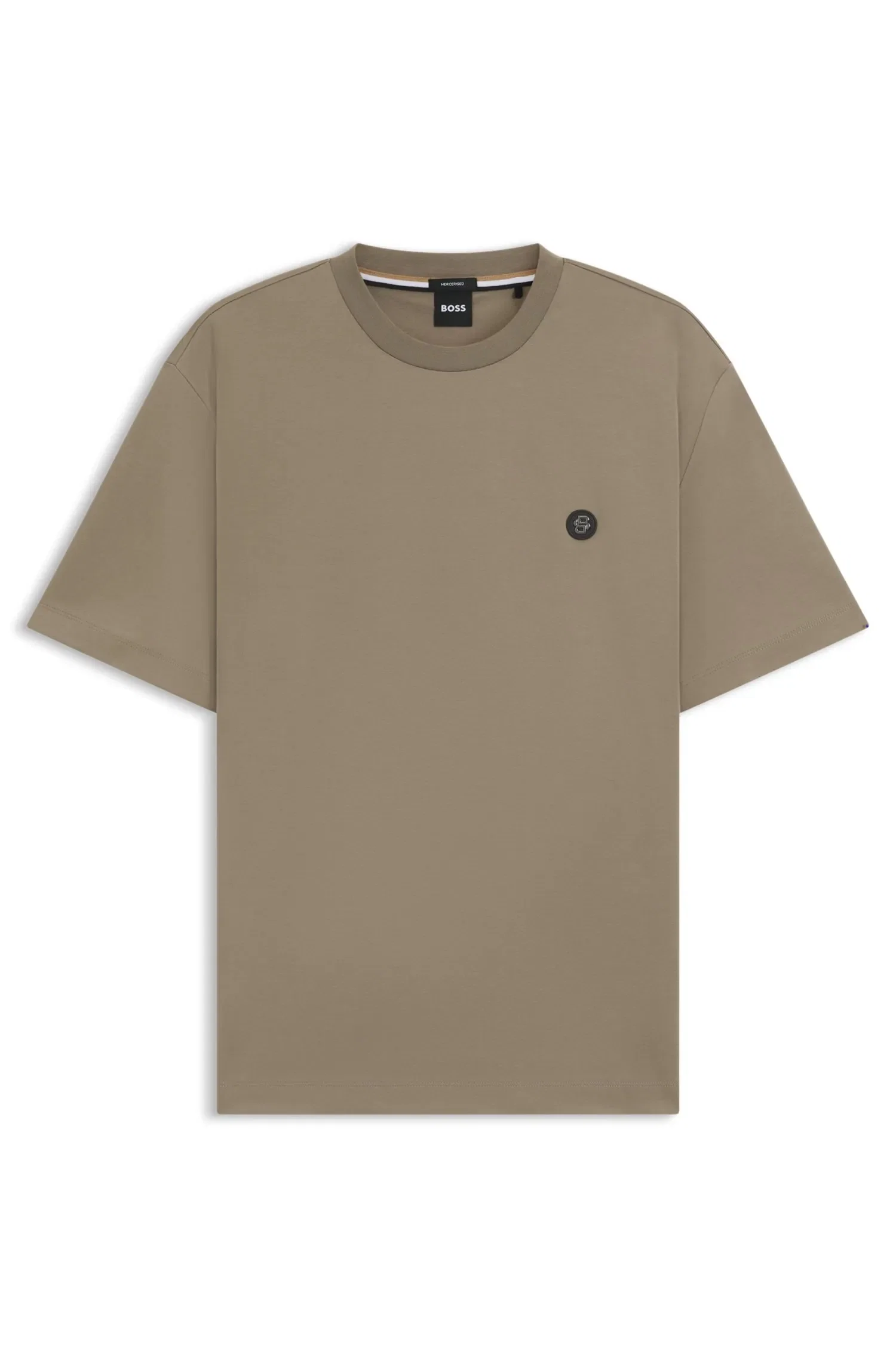 Camiseta Regular Fit Em Algodão Com Monograma Double B