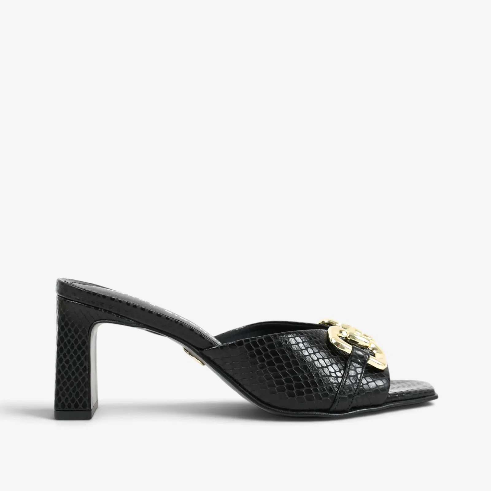 Tamanco Preto Couro Snake