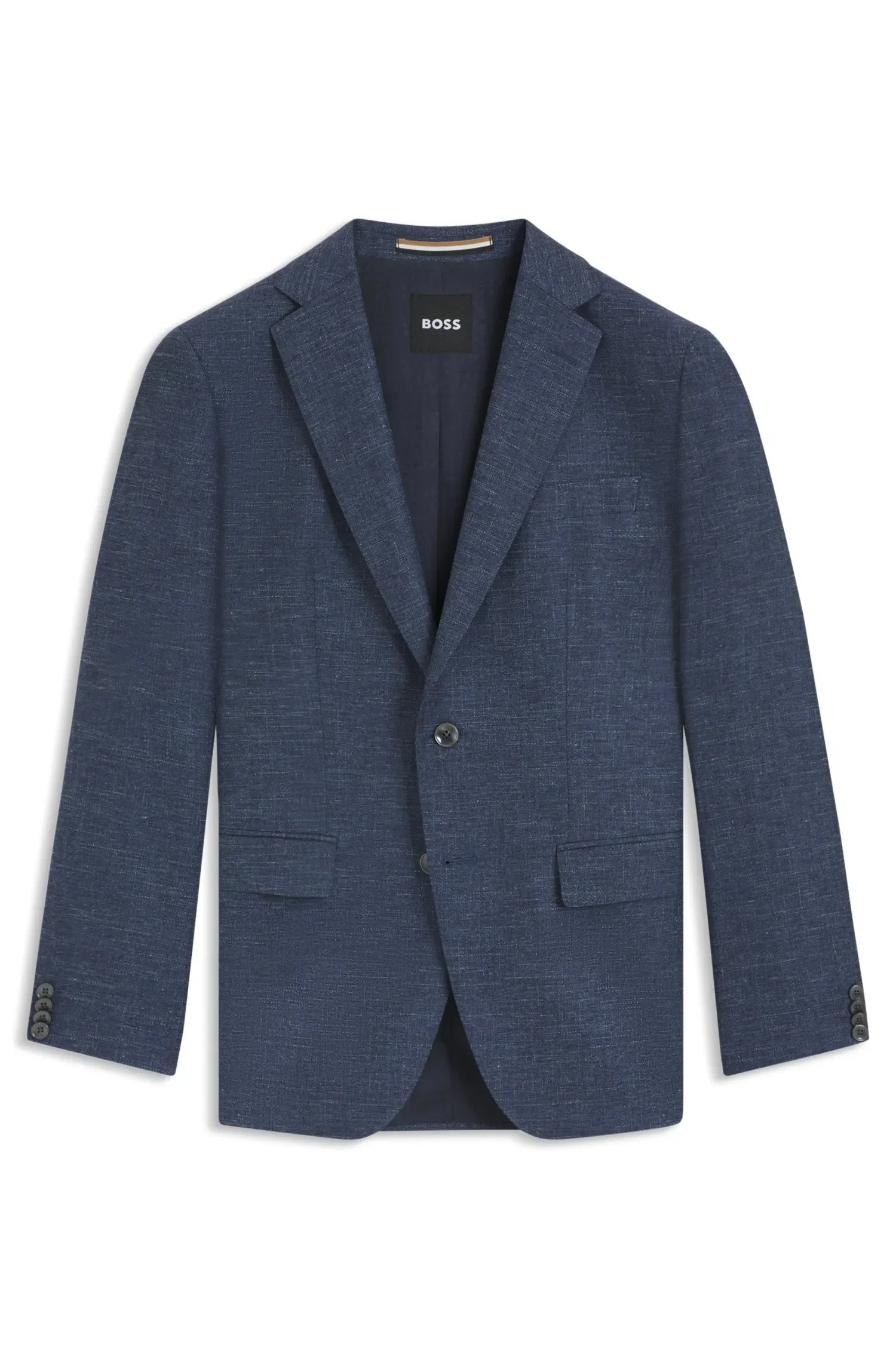Blazer Slim Fit Em Tecido Elástico Com Padrão