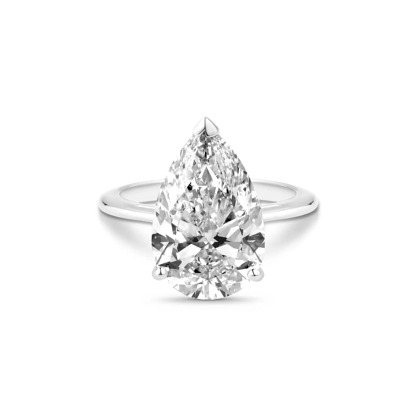 Anel Solitário Gota Cielo em Ouro Branco 18k com 5ct de Diamante de Laboratório — imagem 1
