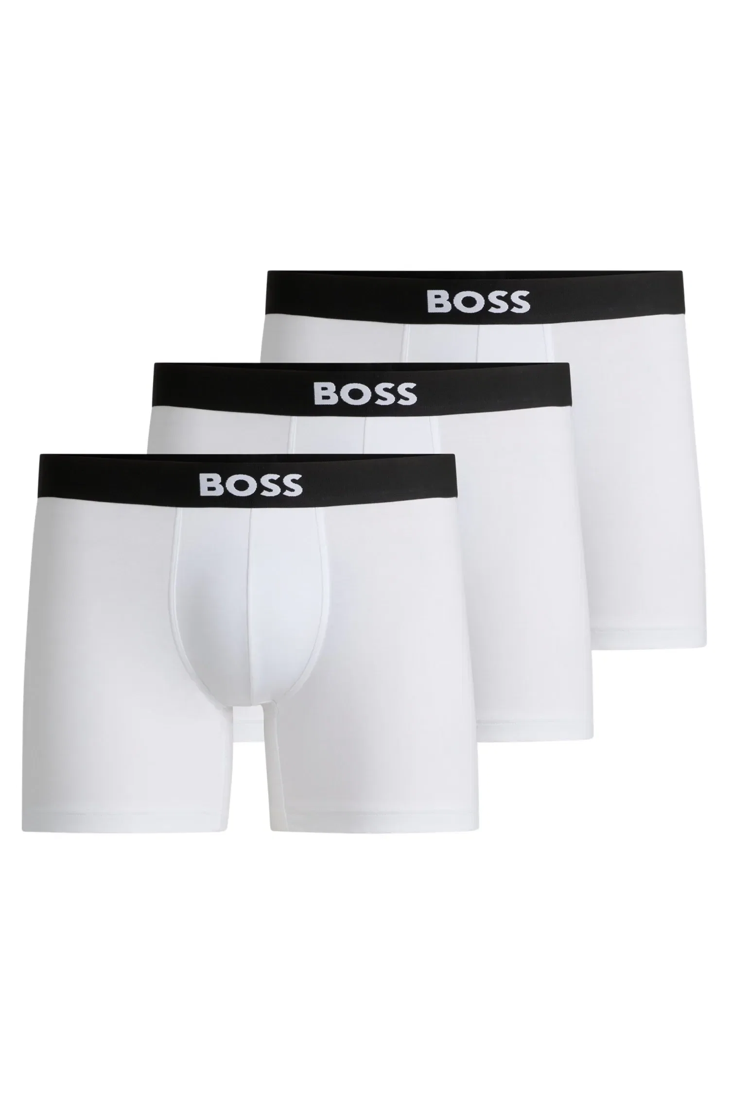Pack De Três Slips Cuecas De Algodão Elástico Com Logo