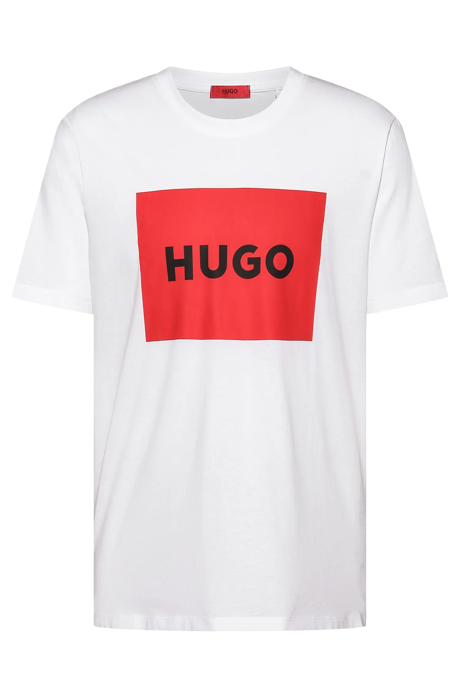 Camiseta De Gola Careca Em Jersey De Algodão Com Logo Retangular — imagem 1