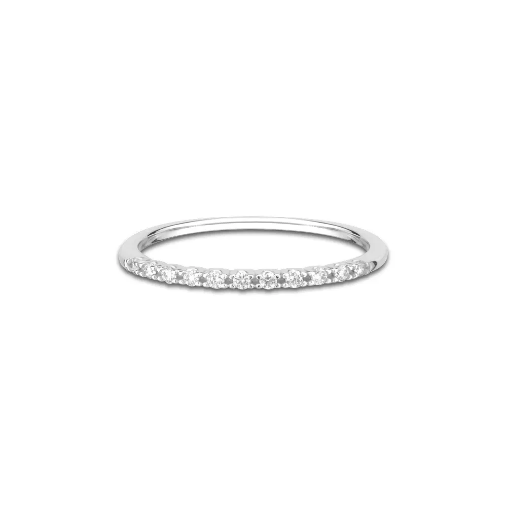 Meia Aliança Eternity em Ouro Branco 18k com Diamantes 0,11 ct — imagem 1