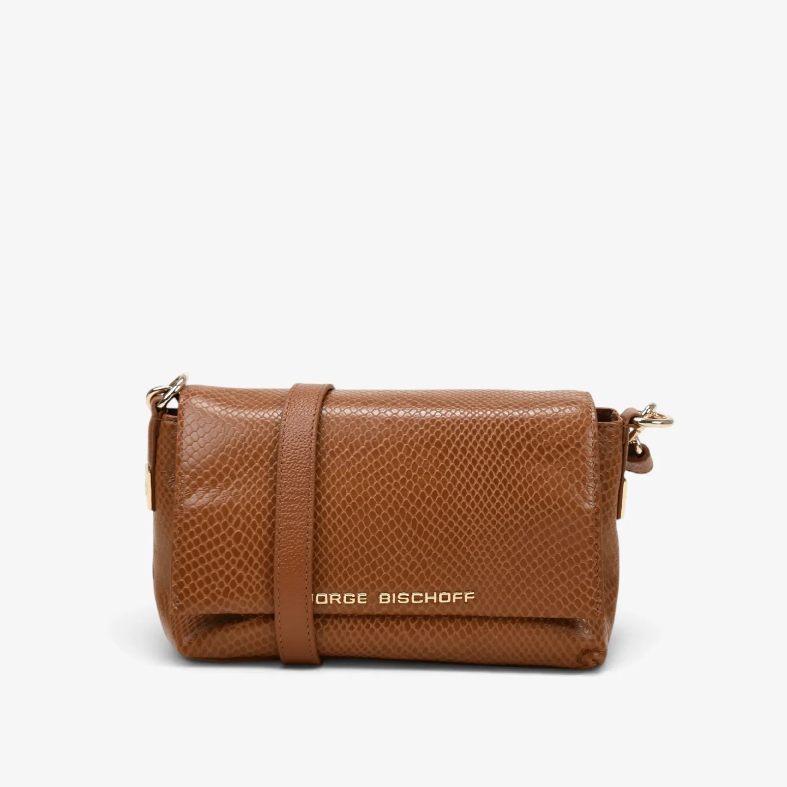 Bolsa Transversal Caramelo Mascavo Couro Snake