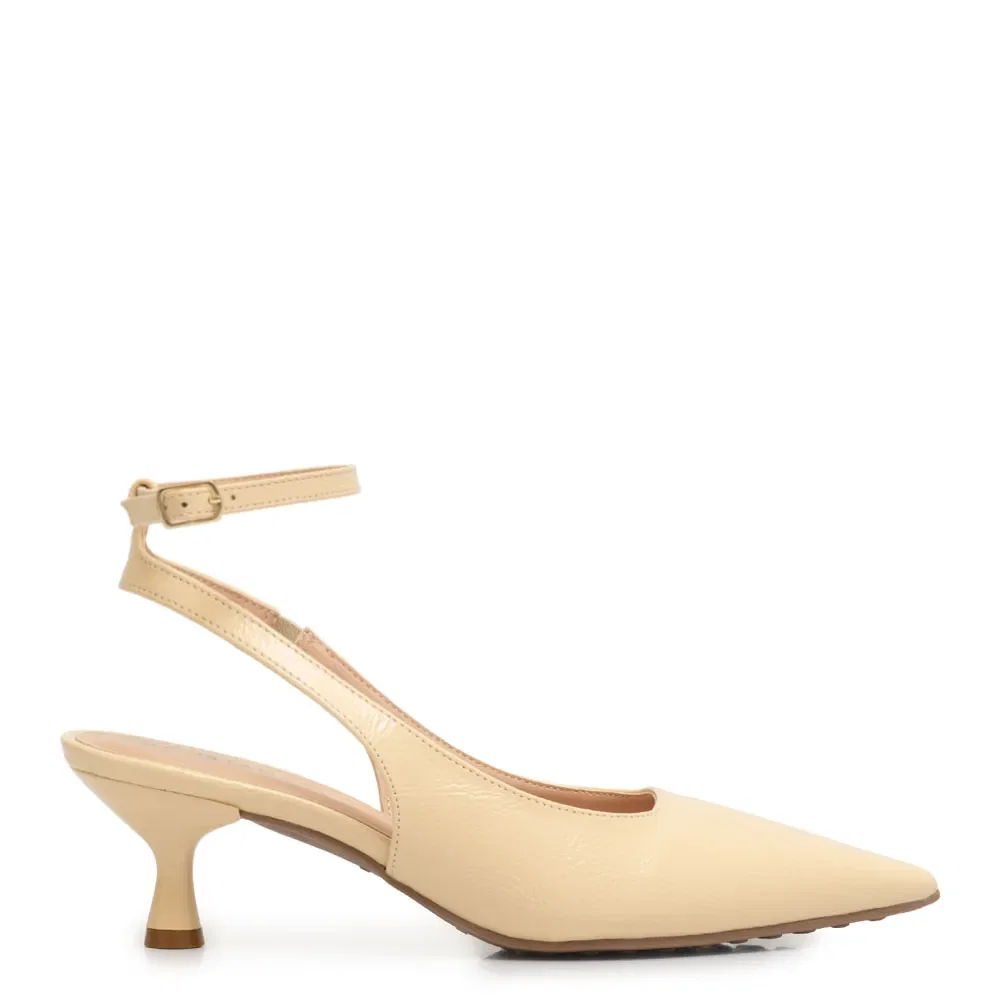 Scarpin Slingback Amarelo Verniz