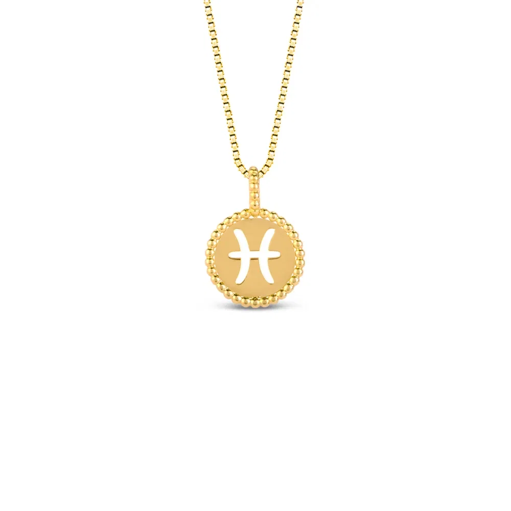 Pingente Signo Peixes em Ouro Amarelo 18k, 15mm — imagem 1