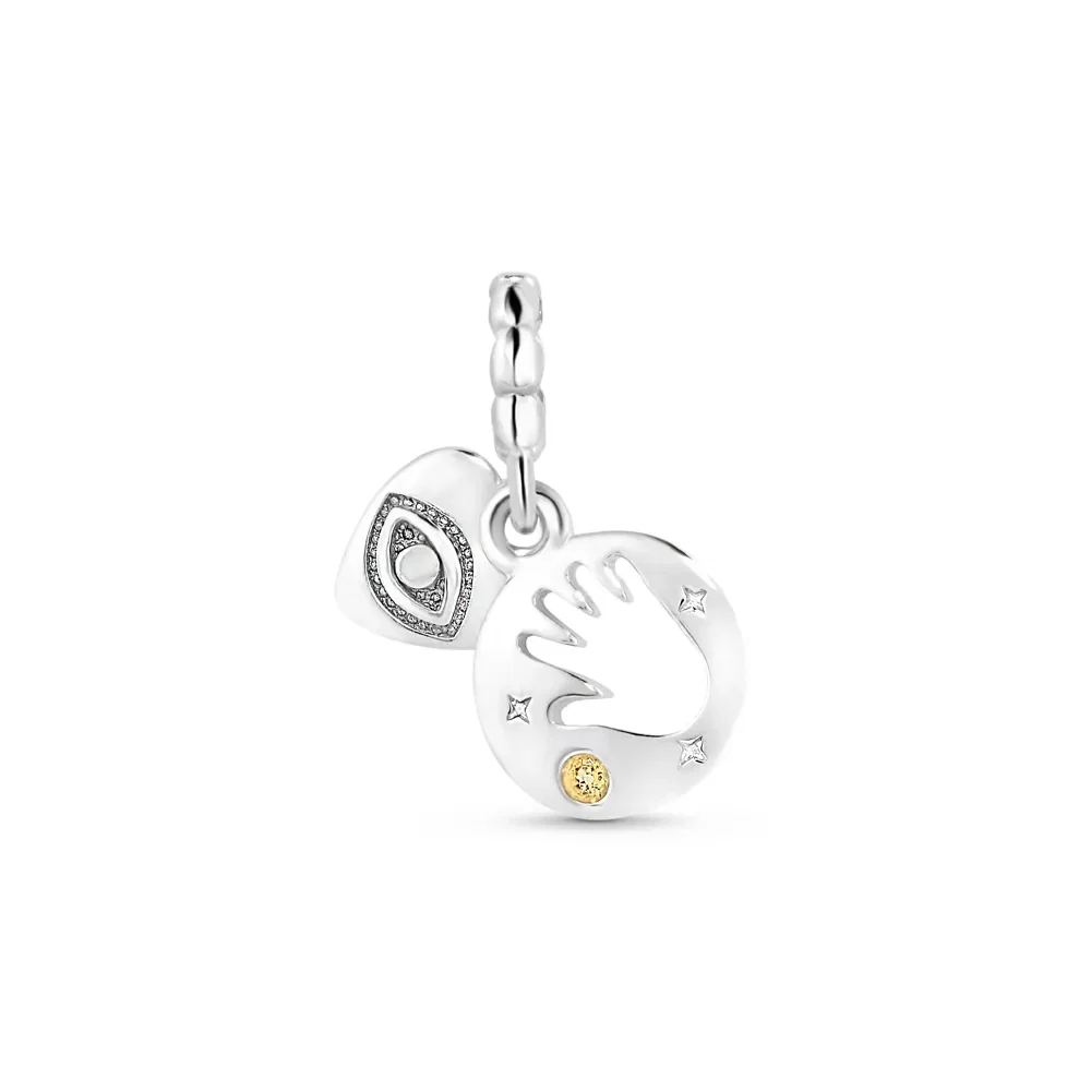 Pingente Life Serendipidade Cegos e Deficiência Visual em Prata 925 com Pedra Amarela — imagem 1